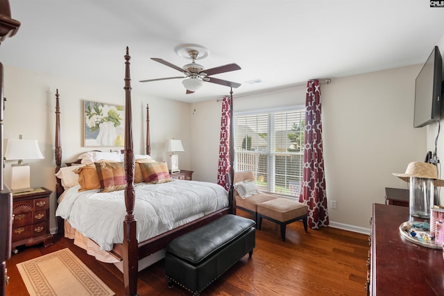 140 Springhaven Dr, Columbia, SC 29210 - bedroom featuring dark wood finished floors and ceiling fan