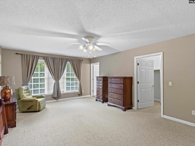 302 Brown St, Prosperity, SC 29127 - living area with a ceiling fan, carpet floors, and a textured ceiling