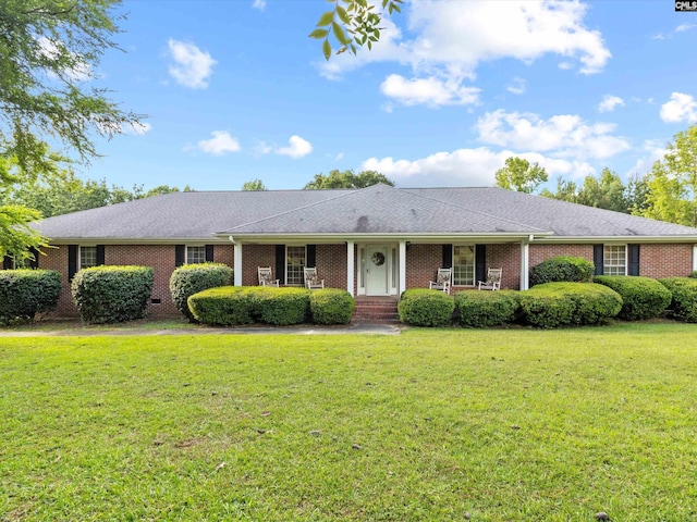 302 Brown St, Prosperity, SC 29127 - single story home featuring brick siding, a front lawn, and covered porch