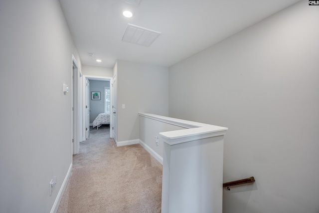 230 Eascott Pl, Columbia, SC 29229 - hall featuring an upstairs landing, light carpet, and recessed lighting