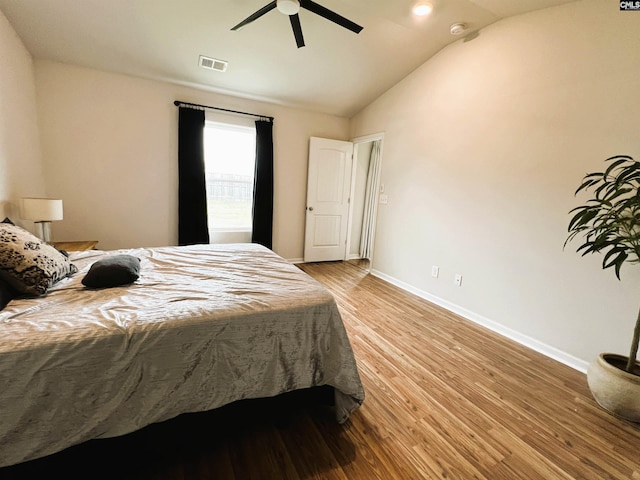 1406 Native Garden Rd, Gilbert, SC 29054 - bedroom featuring light wood finished floors, lofted ceiling, and a ceiling fan