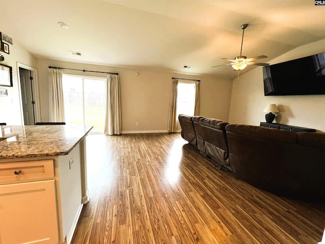 1406 Native Garden Rd, Gilbert, SC 29054 - living area with wood finished floors, healthy amount of natural light, and ceiling fan