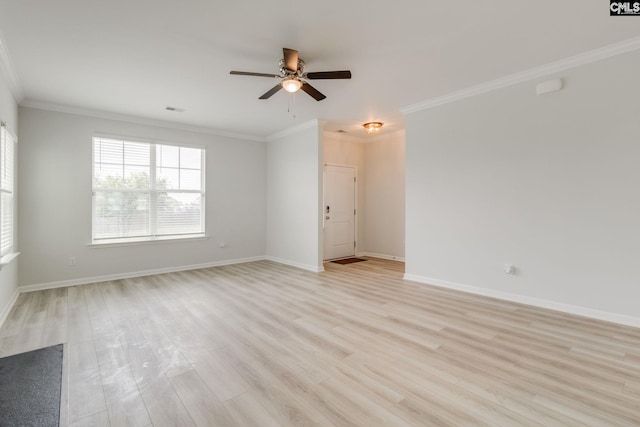 508 Esaw Dr, Elgin, SC 29045 - empty room featuring a ceiling fan, crown molding, and light wood-style floors