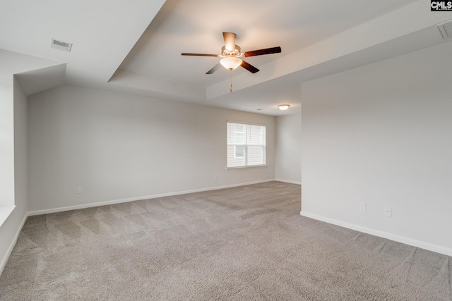 508 Esaw Dr, Elgin, SC 29045 - empty room with a ceiling fan, carpet floors, and a raised ceiling