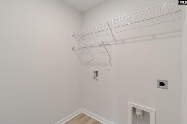 508 Esaw Dr, Elgin, SC 29045 - laundry room featuring electric dryer hookup, washer hookup, and light wood-type flooring