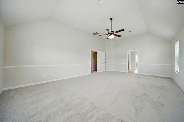 129 River Bridge Ln, Lexington, SC 29073 - unfurnished room featuring lofted ceiling, ceiling fan, and light carpet