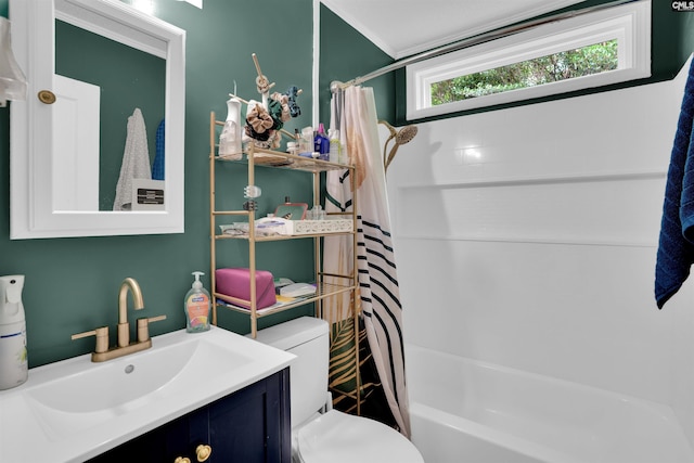 1715 Lacy St, Columbia, SC 29169 - bathroom with vanity, shower / tub combo, and crown molding