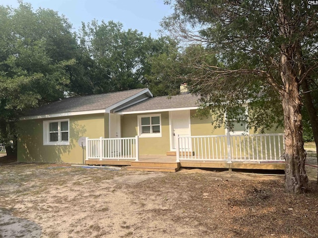 309 Shelton Rd, West Columbia, SC 29170 - view of front of house with roof with shingles, a chimney, and stucco siding