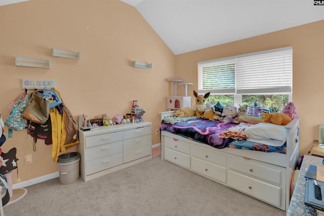 699 Village Market Dr, Chapin, SC 29036 - carpeted bedroom with lofted ceiling and baseboards