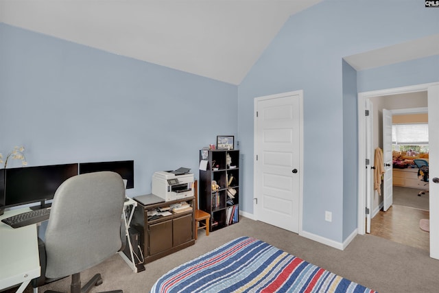 699 Village Market Dr, Chapin, SC 29036 - home office featuring carpet floors and high vaulted ceiling