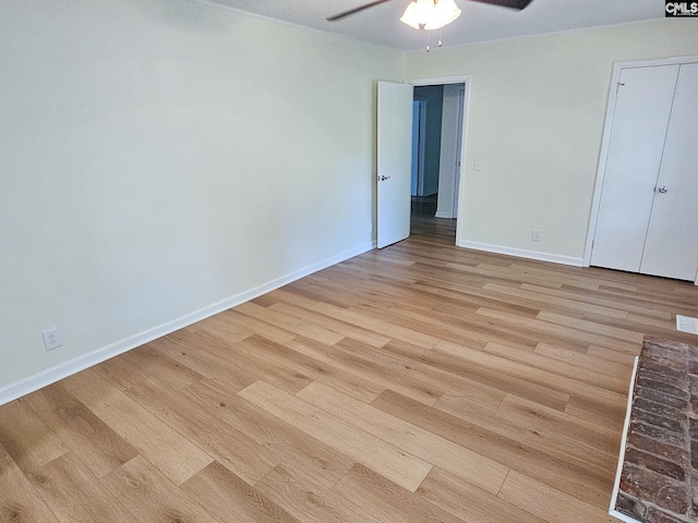 1712 Omarest Dr, Columbia, SC 29210 - unfurnished bedroom with light wood-style floors and a ceiling fan