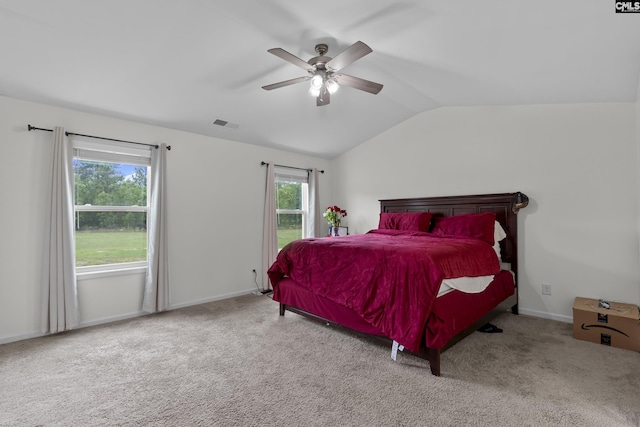 465 Vanburen Ct, Gaston, SC 29053 - bedroom featuring lofted ceiling, carpet, and a ceiling fan