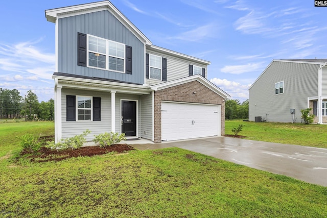 465 Vanburen Ct, Gaston, SC 29053 - traditional-style home with board and batten siding, a front lawn, and driveway