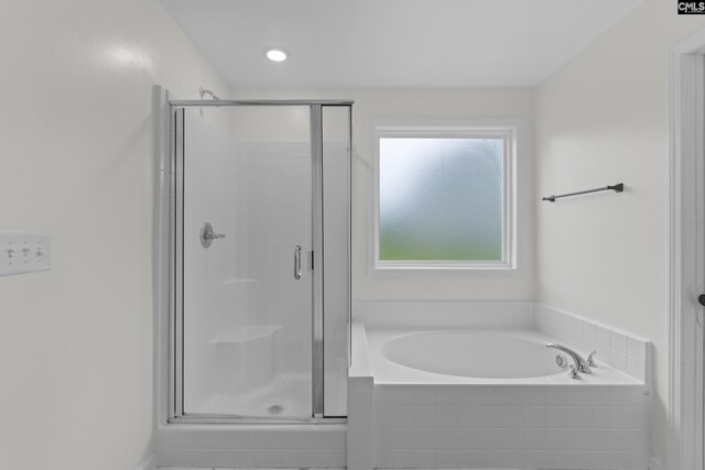 465 Vanburen Ct, Gaston, SC 29053 - full bathroom featuring a garden tub and a shower stall