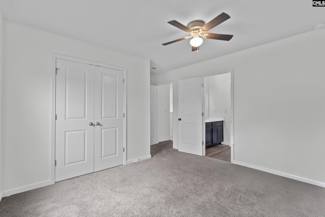 465 Vanburen Ct, Gaston, SC 29053 - unfurnished bedroom featuring carpet floors, a closet, connected bathroom, and ceiling fan