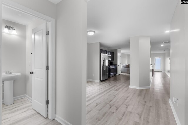 465 Vanburen Ct, Gaston, SC 29053 - hall featuring light wood-style floors