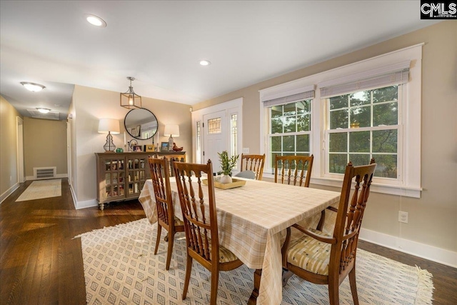 3139 Travis Ct, Columbia, SC 29204 - dining area featuring dark wood-style floors and recessed lighting