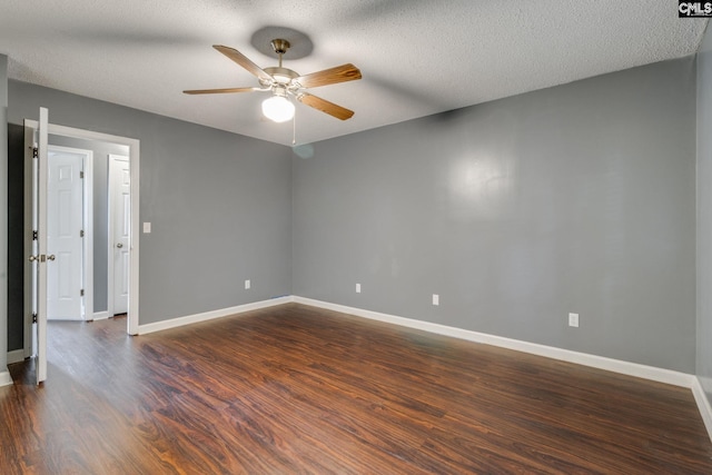 40 Stonehedge Ct, Sumter, SC 29154 - empty room featuring dark wood finished floors, a ceiling fan, and a textured ceiling