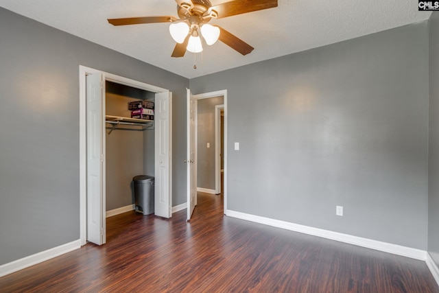 40 Stonehedge Ct, Sumter, SC 29154 - unfurnished bedroom featuring dark wood finished floors, a closet, and a ceiling fan