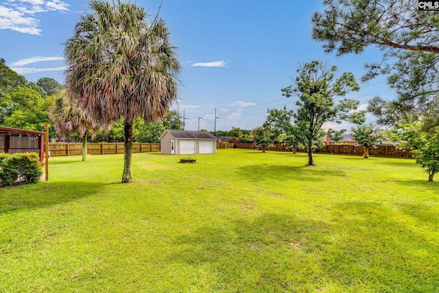 40 Stonehedge Ct, Sumter, SC 29154 - fenced backyard with an outdoor structure and a garage