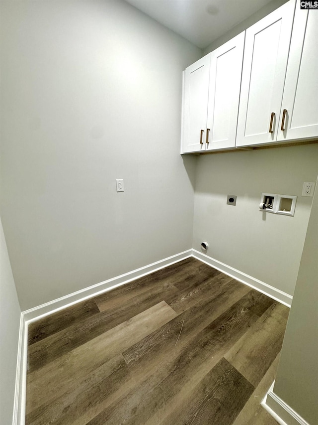 10 Lincolnshire Ct, Columbia, SC 29203 - washroom featuring cabinet space, electric dryer hookup, hookup for a washing machine, and dark wood-style flooring