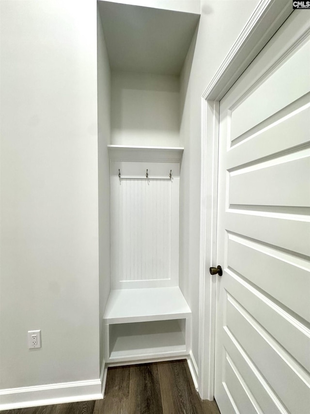 10 Lincolnshire Ct, Columbia, SC 29203 - mudroom featuring dark wood-type flooring and baseboards