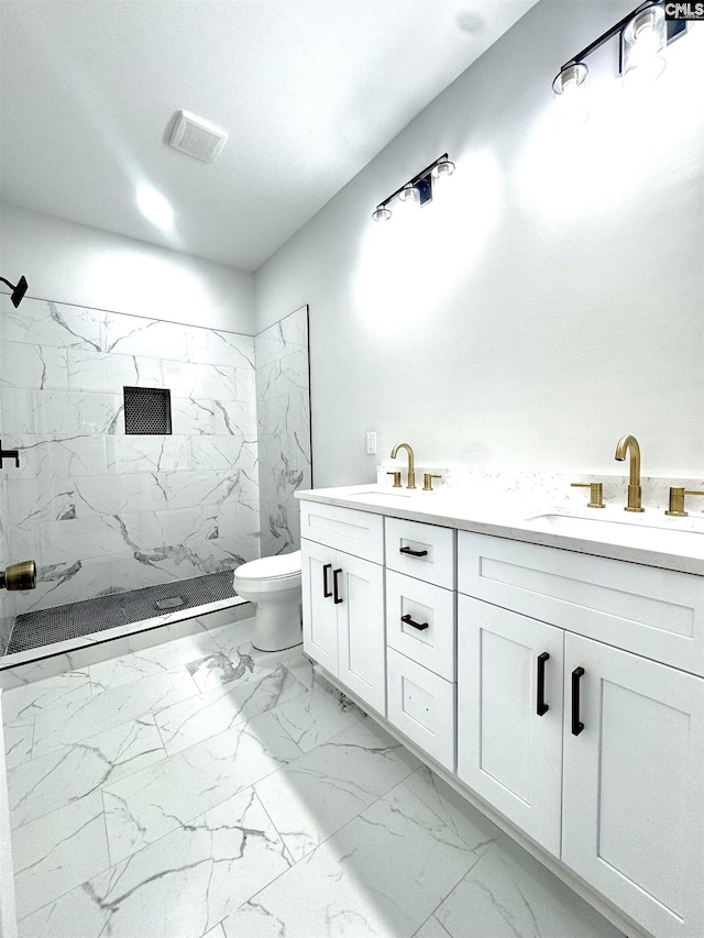10 Lincolnshire Ct, Columbia, SC 29203 - full bath featuring a marble finish shower, double vanity, and marble look tile flooring