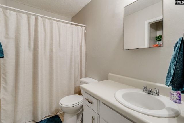 255 Sunnydale Dr, Columbia, SC 29223 - bathroom with vanity, a textured ceiling, and a shower with curtain