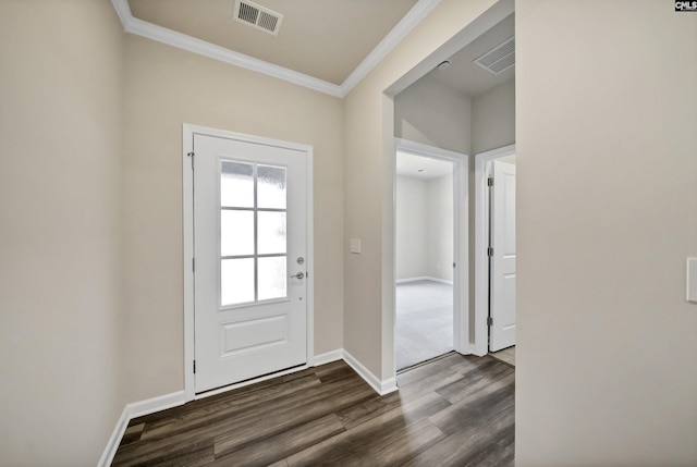 259 Backspin Dr, Elgin, SC 29045 - entrance foyer with crown molding and dark wood-style floors
