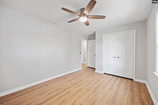 100 Coventry Ct, Lexington, SC 29072 - unfurnished bedroom with light wood-style floors, a closet, and ceiling fan