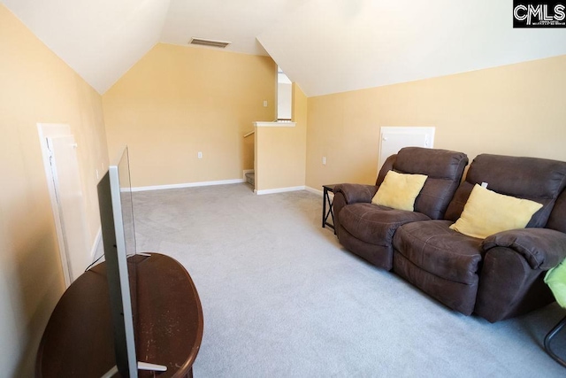 108 Warden Way, Irmo, SC 29063 - carpeted living area featuring lofted ceiling and baseboards