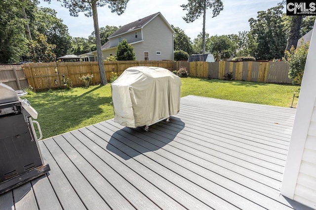 108 Warden Way, Irmo, SC 29063 - wooden terrace with a fenced backyard and a grill