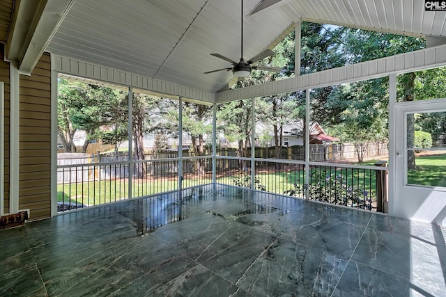 305 W Ashford Way, Irmo, SC 29063 - unfurnished sunroom featuring ceiling fan and vaulted ceiling