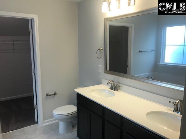 1351 Tamarind Ln, Chapin, SC 29036 - bathroom featuring double vanity, a spacious closet, and tile patterned floors