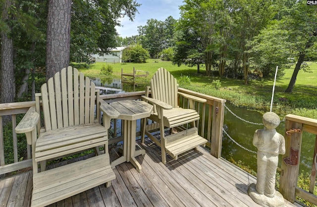 1040 Night Harbor Cir, Chapin, SC 29036 - wooden deck featuring a water view and a lawn