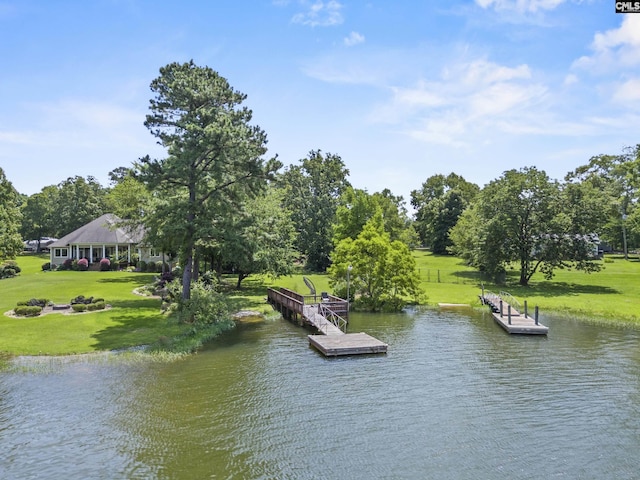 242 Arrow Shores Rd, Chapin, SC 29036 - water view featuring a floating dock and a tree filled landscape