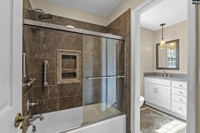242 Arrow Shores Rd, Chapin, SC 29036 - full bath featuring vanity, enclosed tub / shower combo, and marble finish flooring