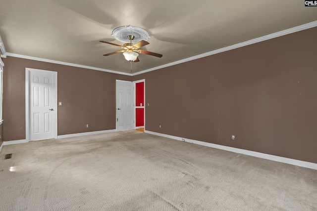242 Arrow Shores Rd, Chapin, SC 29036 - empty room featuring light colored carpet, a ceiling fan, and crown molding