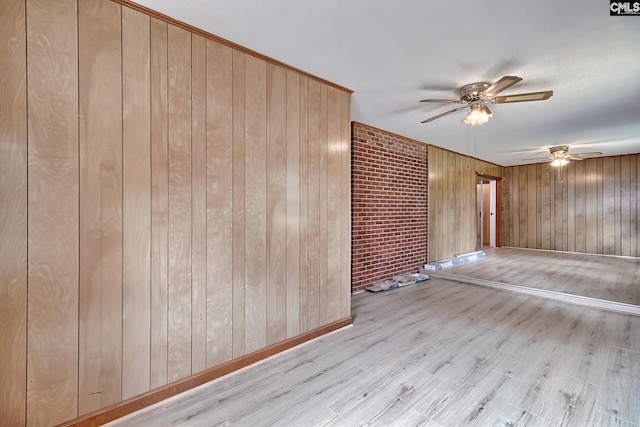 1700 Cermack St, Columbia, SC 29223 - empty room with ceiling fan, wood finished floors, and wooden walls