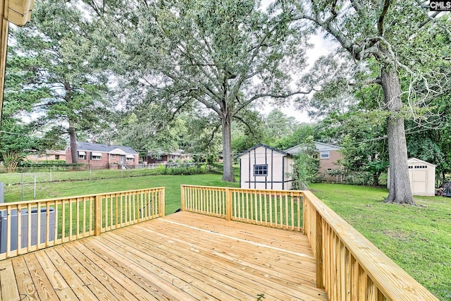 1700 Cermack St, Columbia, SC 29223 - wooden deck with a shed, a fenced backyard, and view of scattered trees