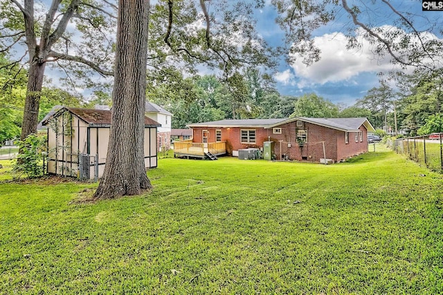 1700 Cermack St, Columbia, SC 29223 - view of yard featuring a shed and a deck