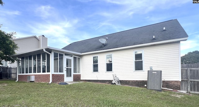 213 Rice Hill Ct, Lexington, SC 29072 - rear view of house with a sunroom and a chimney