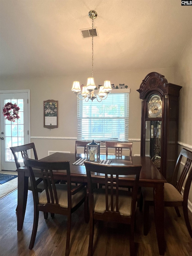 213 Rice Hill Ct, Lexington, SC 29072 - dining space with a chandelier, healthy amount of natural light, and wood finished floors