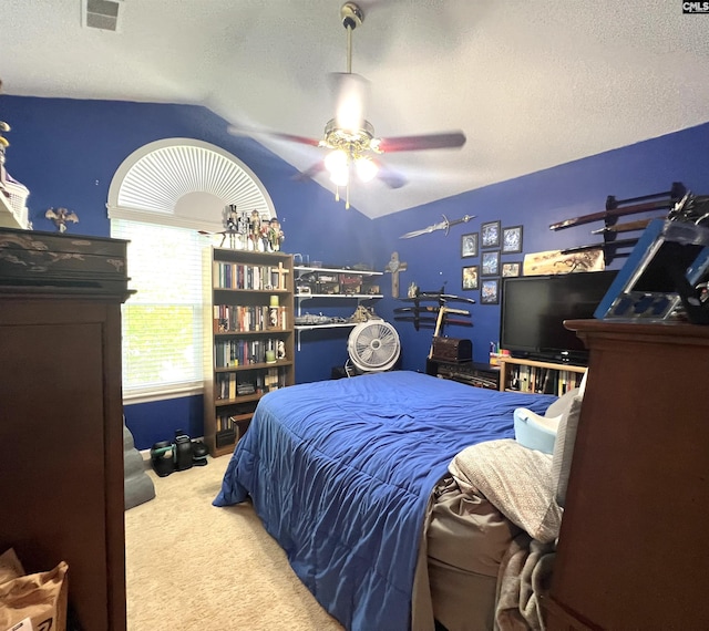 213 Rice Hill Ct, Lexington, SC 29072 - carpeted bedroom featuring vaulted ceiling and a ceiling fan