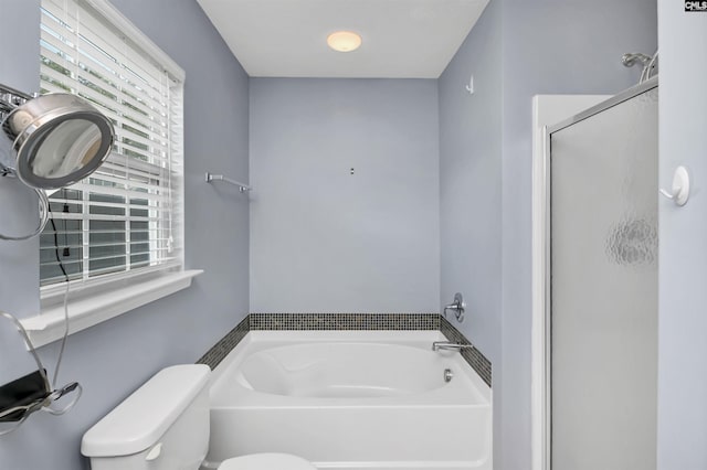 339 Bracken Dr, Lexington, SC 29072 - bathroom featuring a garden tub and a shower with door