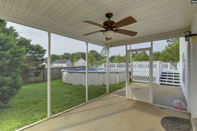 339 Bracken Dr, Lexington, SC 29072 - unfurnished sunroom with ceiling fan