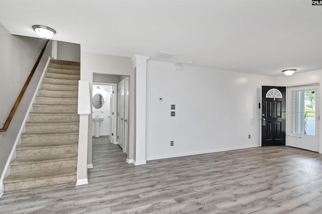 339 Bracken Dr, Lexington, SC 29072 - entrance foyer with wood finished floors and stairs