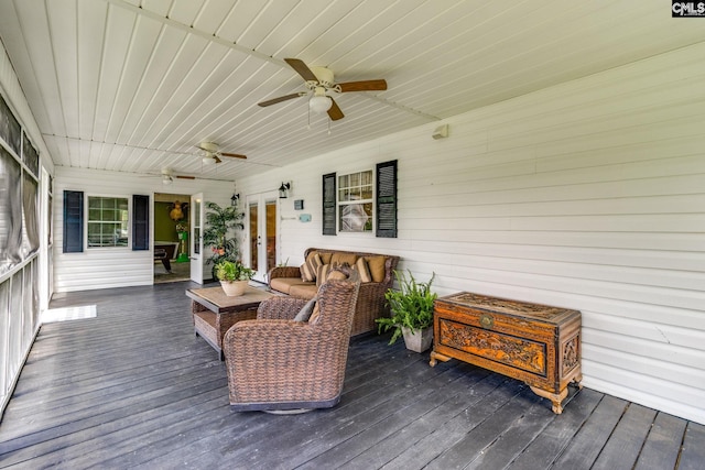 1162 Whippoorwill Rd, Camden, SC 29020 - wooden terrace with a ceiling fan