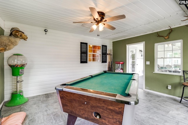 1162 Whippoorwill Rd, Camden, SC 29020 - rec room featuring billiards table and ceiling fan