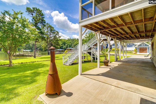1162 Whippoorwill Rd, Camden, SC 29020 - view of patio / terrace with an outdoor structure and stairway